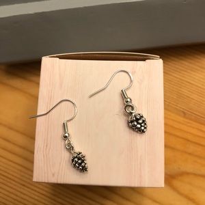 Pinecone earrings in gift box